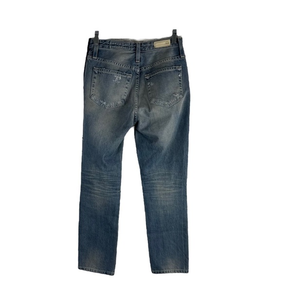 Ag Adriano Goldschmied Blue The Isabelle Side Zip High Rise Straight Crop Jeans - Picture 9 of 9